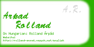 arpad rolland business card